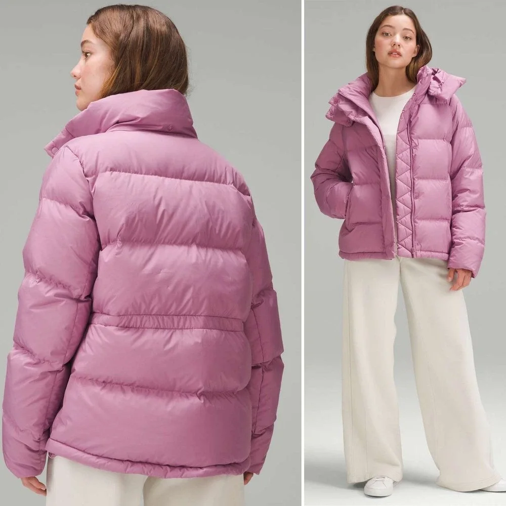 Lululemon Wunder Puff Jacket Velvet Dust Purple Pink Size 8 Hooded Puffer Coat - Picture 6 of 17